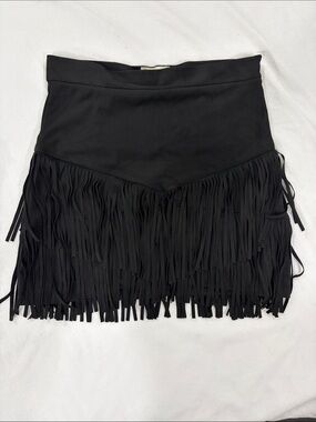 Altar'd State Black Fringe Mini Skirt